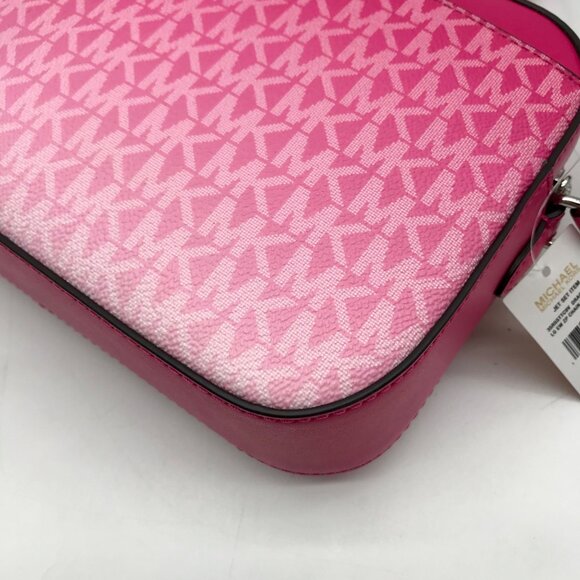 Michael Kors Dragon Fruit Ombre Leather Jet Set Logo Crossbody Bag - Picture 8 of 11